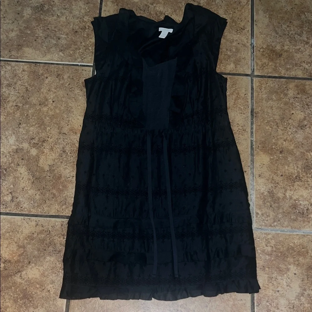 J. Crew Black Ruffled Mini Dress